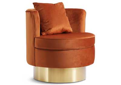 Kendra Cognac Velvet Accent Chair