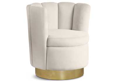 Lily Cream Velvet Accent Chair