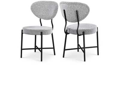 Image for Allure Grey Boucle Fabric Dining Chair Set of 2