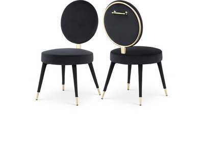 Brandy Black Velvet Dining Chair Set of 2