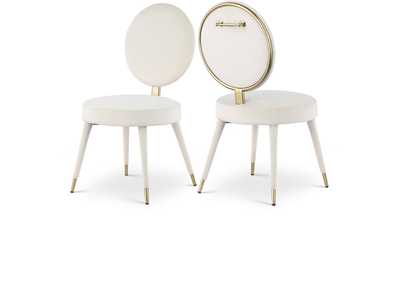 Image for Brandy Cream Velvet Dining Chair Set of 2