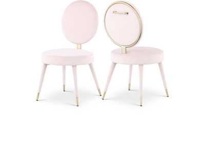 Brandy Pink Velvet Dining Chair Set of 2