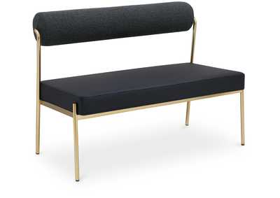 Image for Carly Black Faux Leather Bench