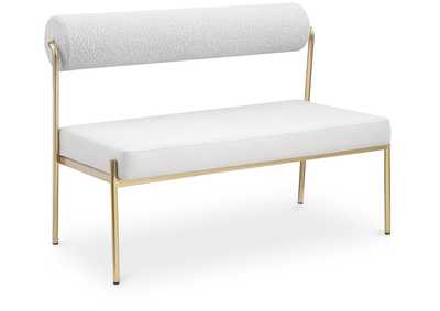 Image for Carly Cream Faux Leather Bench