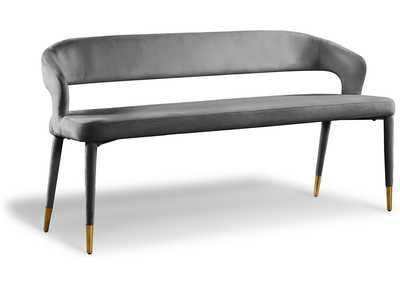 Image for Destiny Grey Velvet Bench