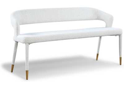 Destiny Cream Boucle Fabric Bench