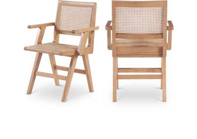 Image for Preston Natural Wood Dining Arm Chair Set of 2