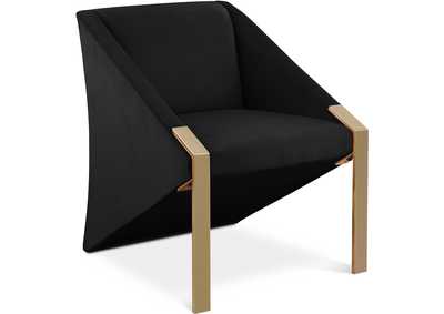 Image for Rivet Black Velvet Accent Chair