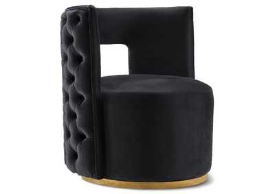 Image for Theo Black Velvet Accent Chair