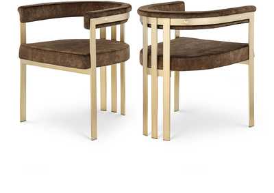 Image for Marcello Brown Velvet Dining Chair Set of 2