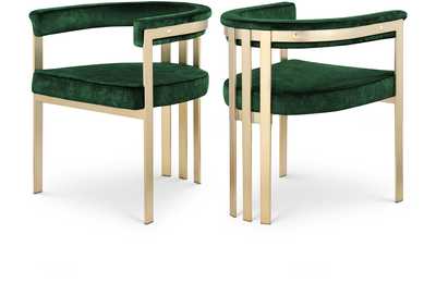 Image for Marcello Green Velvet Dining Chair Set of 2