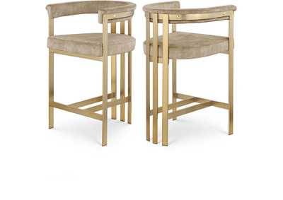 Image for Marcello Beige Velvet Counter Stool