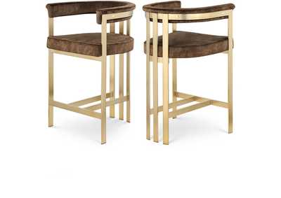 Image for Marcello Brown Velvet Counter Stool