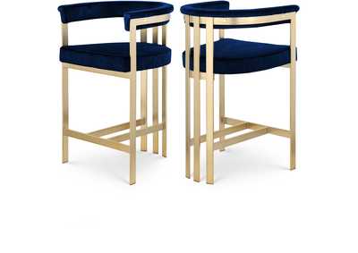 Marcello Navy Velvet Counter Stool