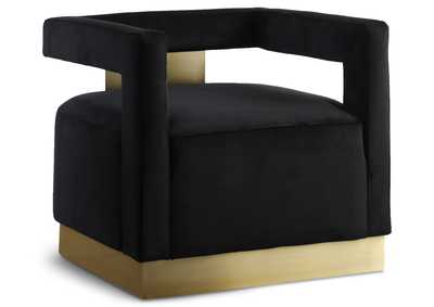 Image for Armani Black Velvet Accent Chair