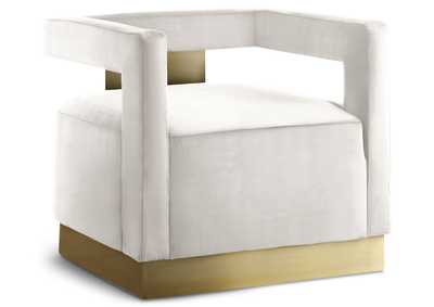 Image for Armani Cream Velvet Accent Chair