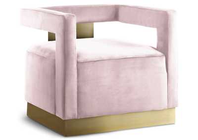 Image for Armani Pink Velvet Accent Chair