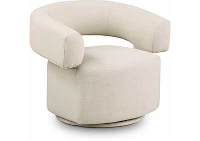 Image for Niya Beige Linen Textured Fabric Swivel Accent Chair