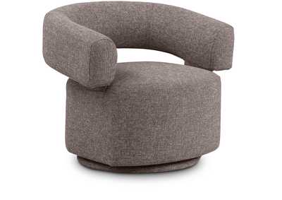 Image for Niya Brown Linen Textured Fabric Swivel Accent Chair