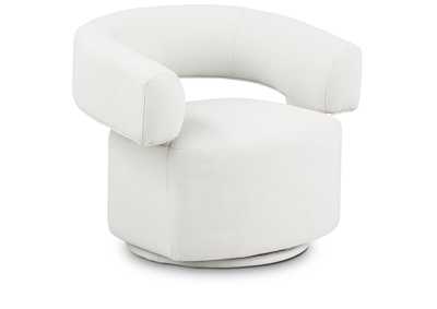 Image for Niya Cream Linen Textured Fabric Swivel Accent Chair
