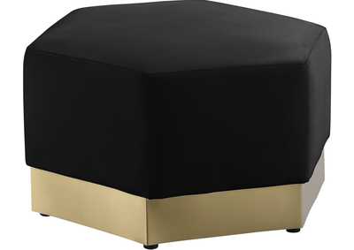 Marquis Black Velvet Ottoman