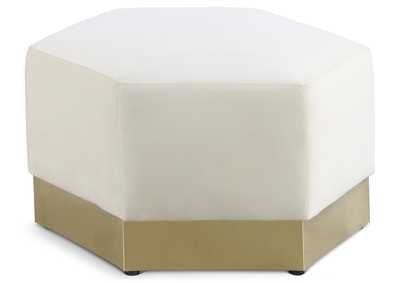 Marquis Cream Velvet Ottoman