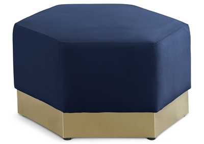 Marquis Navy Velvet Ottoman