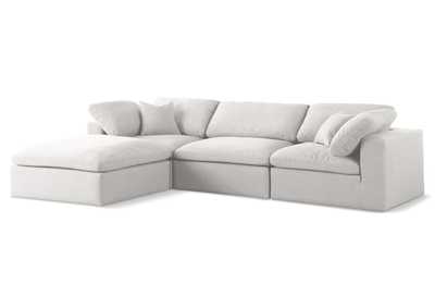 Image for Serene Cream Linen Fabric Deluxe Cloud Modular Sectional