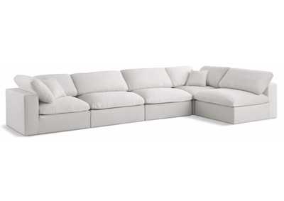 Image for Serene Cream Linen Textured Fabric Deluxe Comfort Modular Sectional