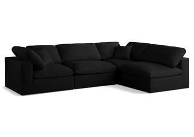 Plush Black Velvet Standard Comfort Modular Sectional