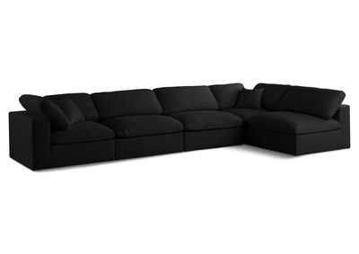 Plush Black Velvet Standard Comfort Modular Sectional