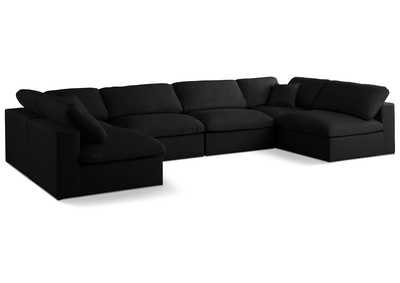 Plush Black Velvet Standard Comfort Modular Sectional