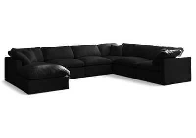 Plush Black Velvet Standard Comfort Modular Sectional