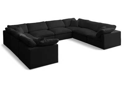 Plush Black Velvet Standard Comfort Modular Sectional