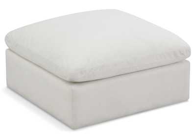 Plush Cream Velvet Standard Comfort Modular Ottoman