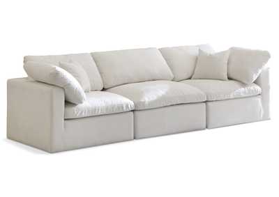 Plush Cream Velvet Standard Comfort Modular Sofa