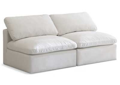 Plush Cream Velvet Standard Comfort Modular Sofa