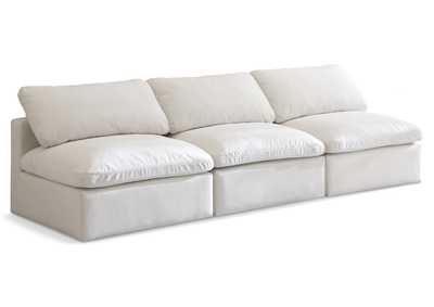 Plush Cream Velvet Standard Comfort Modular Sofa