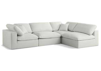 Plush Cream Velvet Standard Comfort Modular Sectional