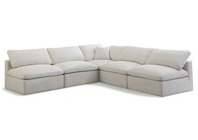 Plush Cream Velvet Standard Comfort Modular Sectional