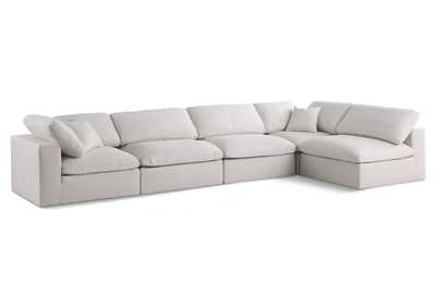 Plush Cream Velvet Standard Comfort Modular Sectional