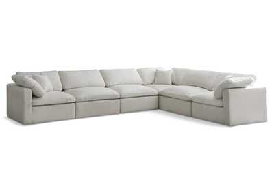 Plush Cream Velvet Standard Comfort Modular Sectional