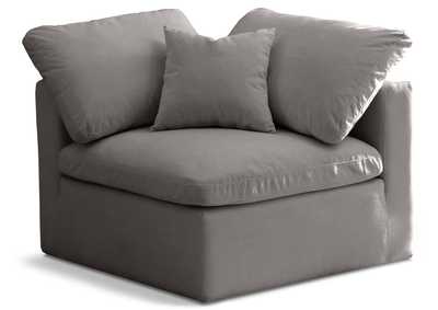 Plush Grey Velvet Standard Cloud Modular Corner Chair