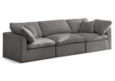 Plush Grey Velvet Standard Comfort Modular Sofa