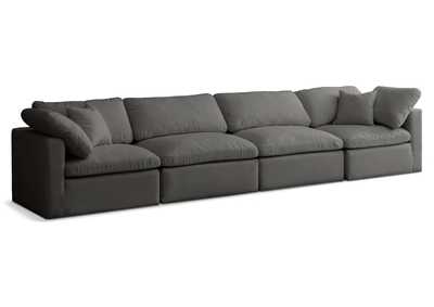 Plush Grey Velvet Standard Comfort Modular Sofa