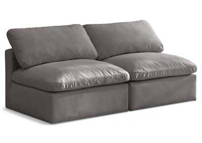 Plush Grey Velvet Standard Comfort Modular Sofa