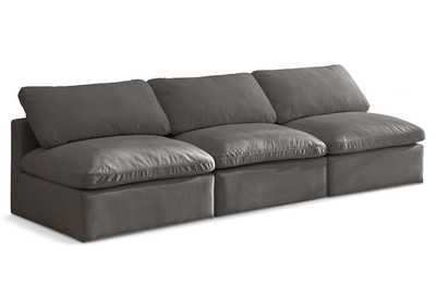 Plush Grey Velvet Standard Comfort Modular Sofa