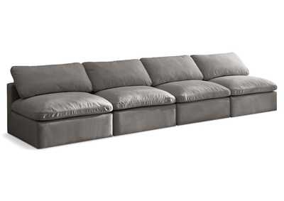 Plush Grey Velvet Standard Comfort Modular Sofa