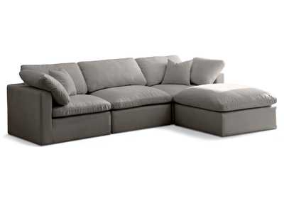 Plush Grey Velvet Standard Comfort Modular Sectional