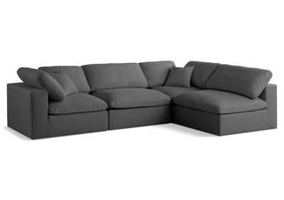 Plush Grey Velvet Standard Comfort Modular Sectional